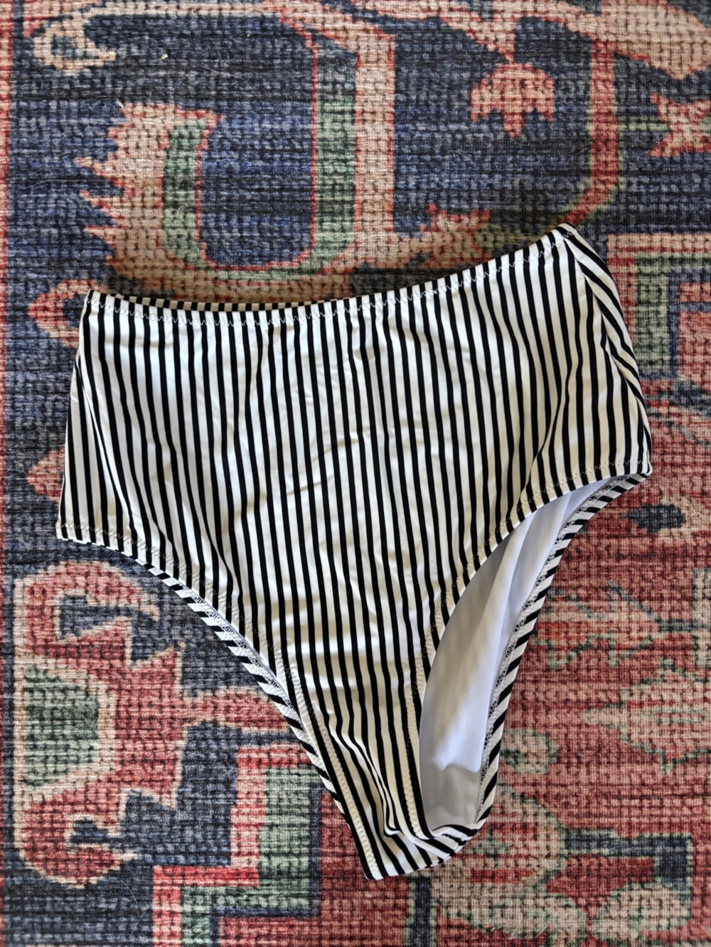Free with Purchase! Cupshe High Waisted Black and White Strip Bikini Bottoms